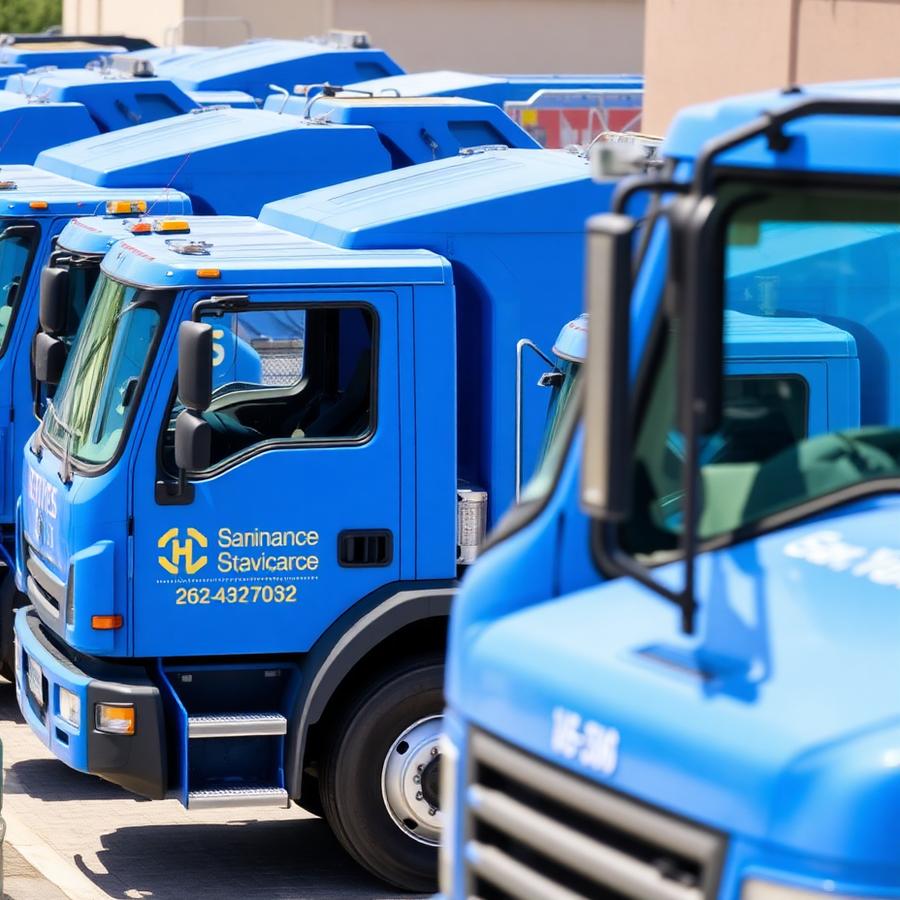 Fleet of LocalGlobe sanitation trucks